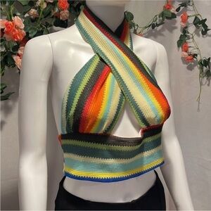 Multicolor Striped Halter Top